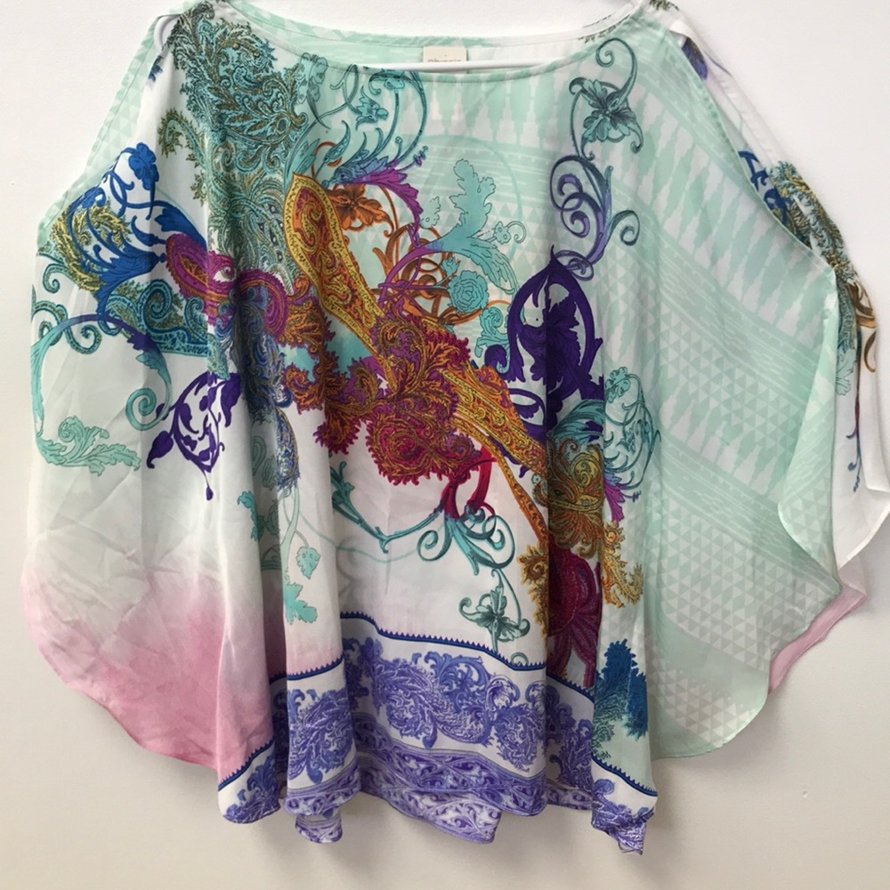 Chico’s cold shoulder floral blouse